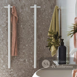 Fienza Isabella 827900MW Vertical Heated Towel Rail 100 x 900mm Matte White