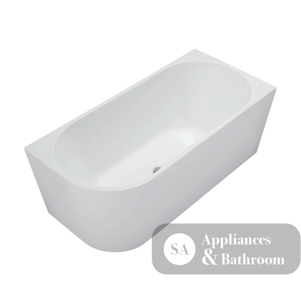 Fienza Isabella Acrylic Corner Bath 1500mm with Overflow - Gloss White - Corner Baths