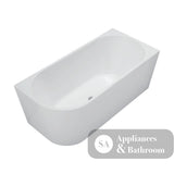Fienza Isabella Acrylic Corner Bath 1500mm with Overflow - Gloss White - Corner Baths