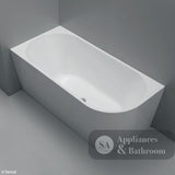 Fienza Isabella Acrylic Corner Bath 1500mm with Overflow - Gloss White - Right Side Rounded Corner - Corner Baths