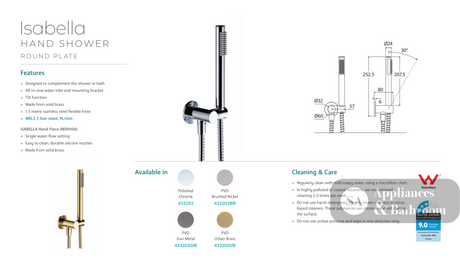 Fienza Isabella Hand Shower - Chrome - Hand Shower