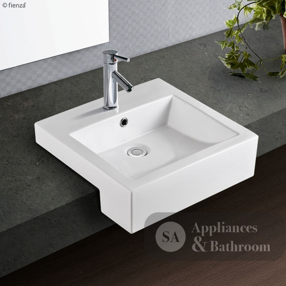 Fienza Jacinta RB8050J 1 Tap Hole Semi Recessed Basin White - Basins