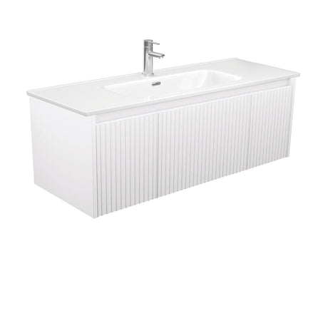 Fienza JOL120RW 1200 Joli Alina Satin White Wall-Hung Vanity - Vanity Units