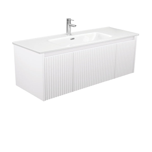 Fienza JOL120RW 1200 Joli Alina Satin White Wall-Hung Vanity - Vanity Units