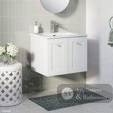 Fienza JOL60M Joli Mila 600mm Wall Hung Vanity Satin White - Vanity Units