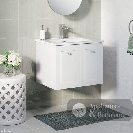 Fienza JOL60M Joli Mila 600mm Wall Hung Vanity Satin White - Vanity Units