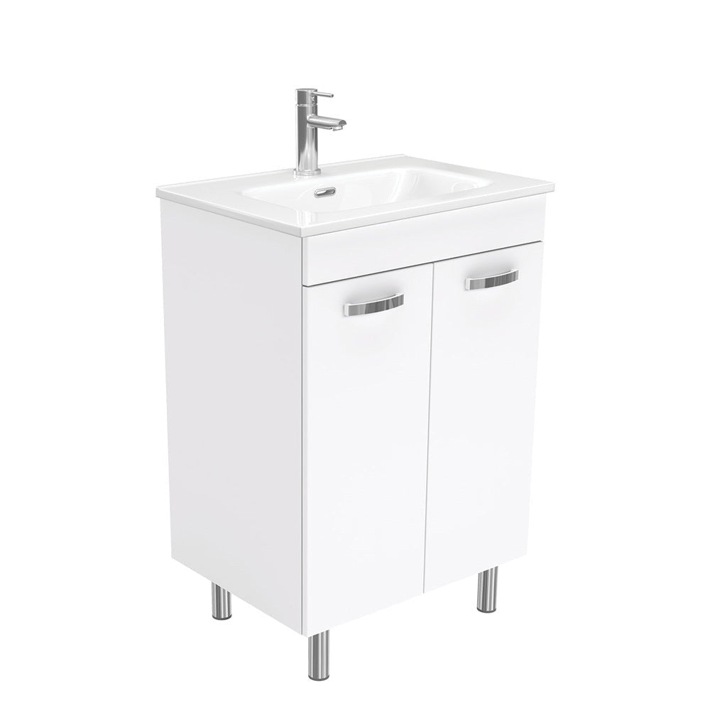 Fienza JOL60NLW Joli Unicab 600mm Vanity on Legs Gloss White - Vanity Units