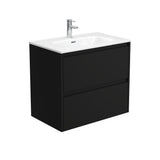 Fienza JOL75BB Joli 750mm Satin Black Wall Hung Vanity 1 Taphole - Vanity Units