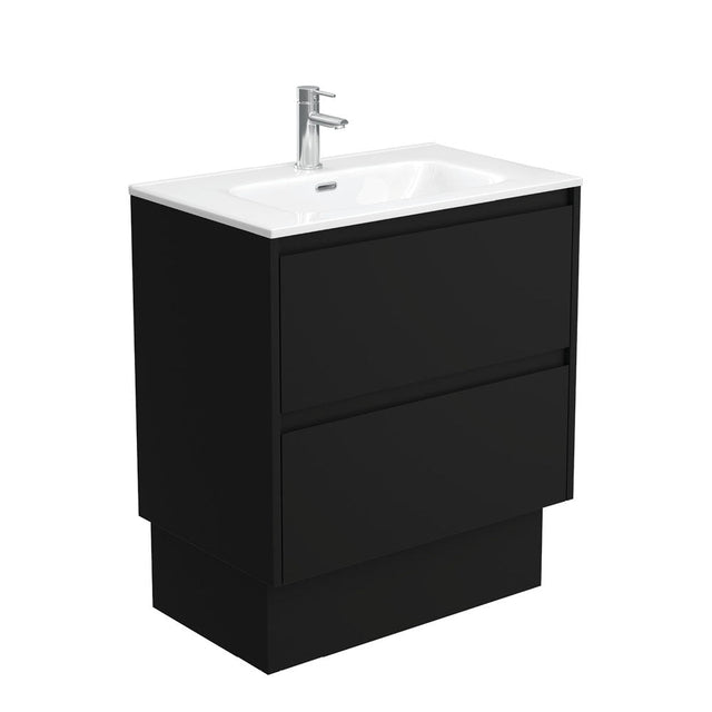 Fienza JOL75BBK Joli 750mm Satin Black Vanity On Kickboard 1 Taphole - Vanity Units