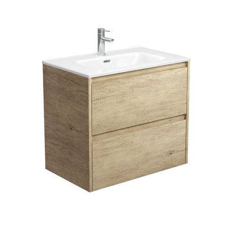 Fienza JOL75BS Joli Vanity 750mm Scandi Oak Wall Hung 1 Taphole - Vanity Units