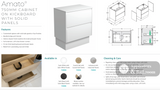 Fienza JOL75BSK Joli 750mm Scandi Oak Vanity On Kickboard 1 Taphole - Vanity Units
