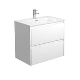 Fienza JOL75BW Joli 750mm Satin White Wall Hung Vanity 1 Taphole - Vanity Units