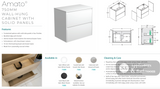 Fienza JOL75BW Joli 750mm Satin White Wall Hung Vanity 1 Taphole - Vanity Units