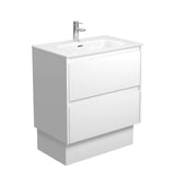 Fienza JOL75BWK Joli 750mm Satin White Vanity On Kickboard 1 Taphole - Vanity Units