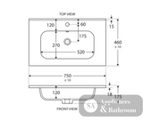 Fienza Joli Jol75Tk Hampton 750Mm White Vanity Unit On Kickboard - Special Order Units