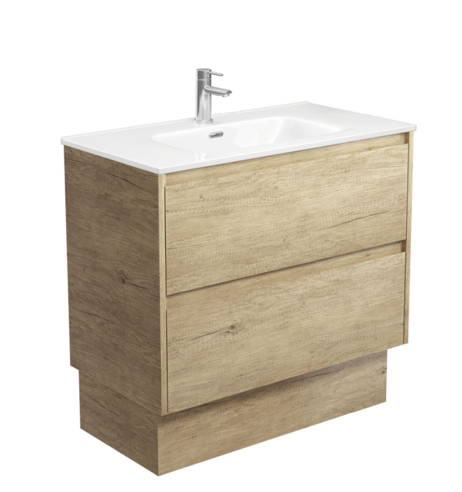 Fienza JOL90BSK Joli 900mm Scandi Oak Vanity On Kickboard 1 Taphole - Vanity Units