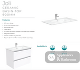Fienza JOL90RSC Joli Alina Scandi Oak 900 Wall-Hung Vanity - Vanity Units