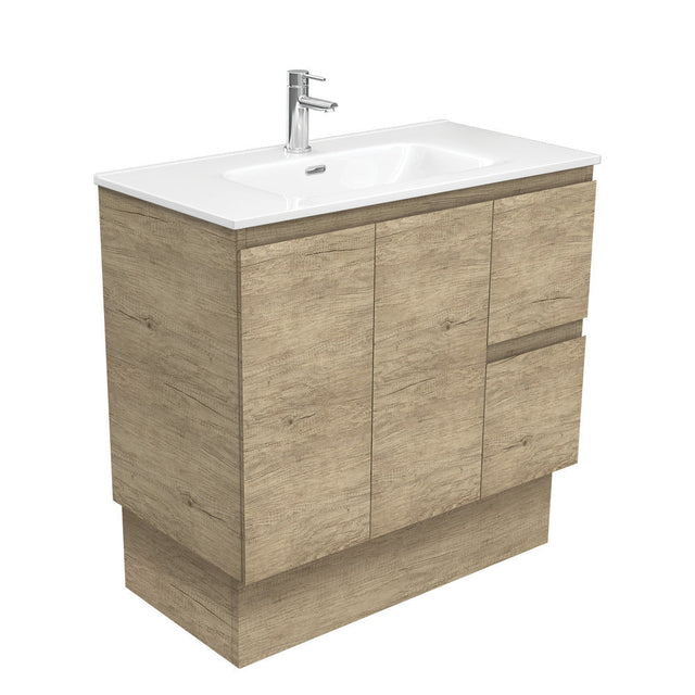 Fienza JOL90SKR 900mm Joli Fingerpull Vanity Right Drawers Scandi Oak - Vanity Units