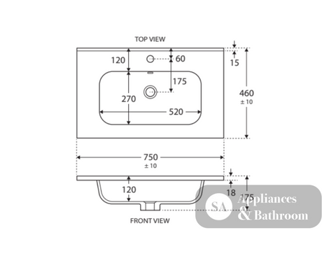 Fienza Joli Jol75T 750Mm Hampton White Wall Hung Vanity Unit - Special Order Units