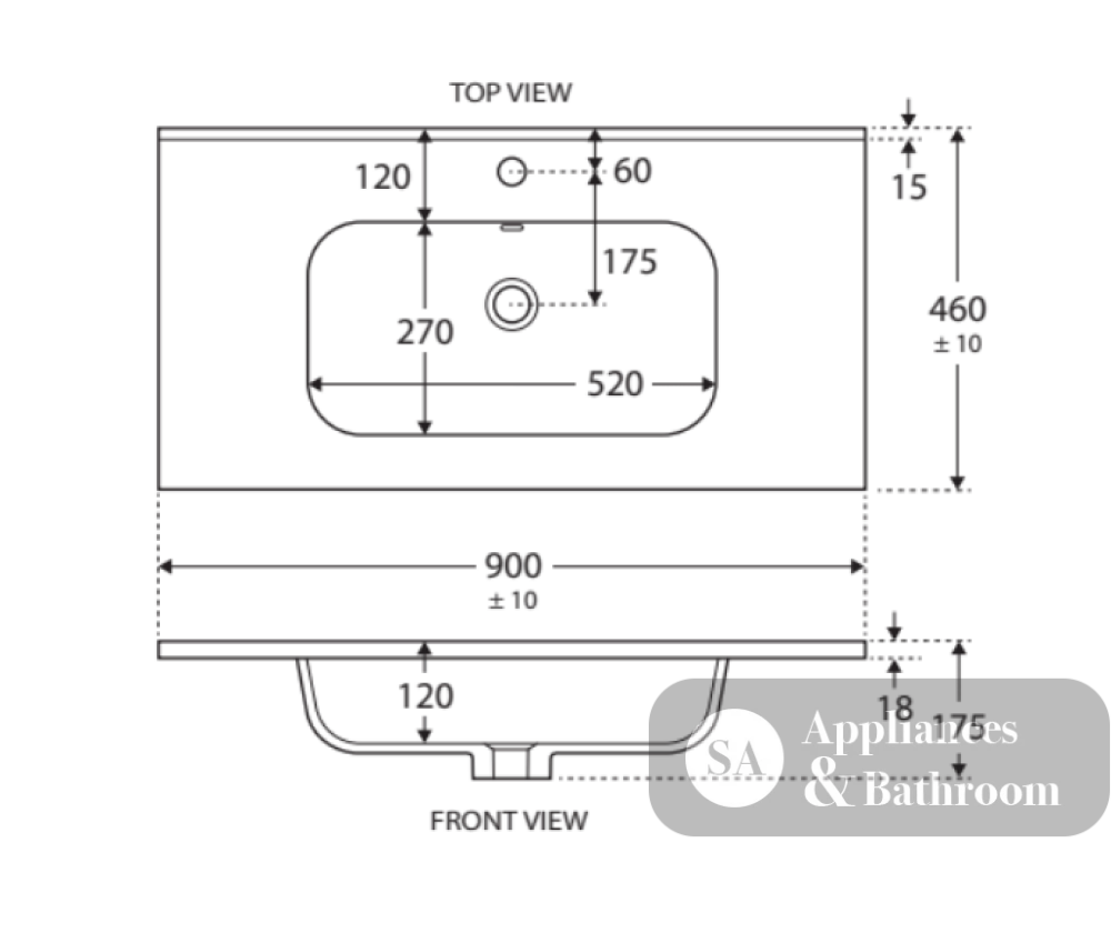 Fienza Joli Jol90T Hampton 900Mm White Wall Hung Vanity Unit - Special Order Units