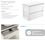 Fienza Joli Jol90T Hampton 900Mm White Wall Hung Vanity Unit - Special Order Units