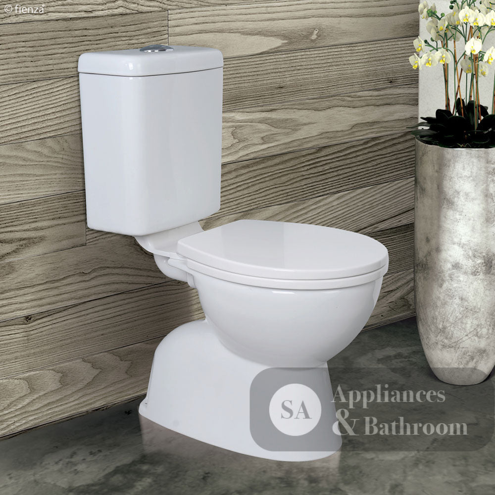 Fienza K001 Concealed S-Trap Stella Adjustable Link Toilet Suite 140-255mm Pan White - Toilet Suites