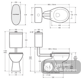Fienza K001D Stella Care Adjustable Link Toilet Suite Blue Seat Large Flush Button - Adjustable Link Toilet