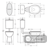 Fienza K001DG Stella Care Adjustable Link Toilet Suite K001DG Seat Large Flush Button - Adjustable Link Toilet