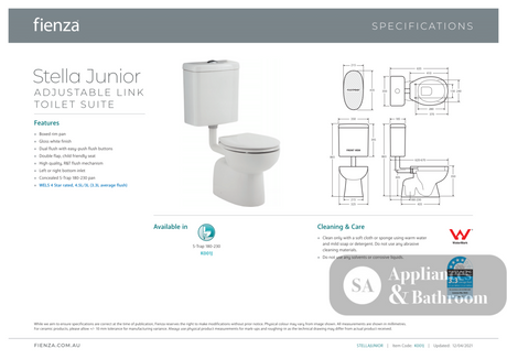 Fienza K001J Stella Junior Adjustable Link Suite - Adjustable Link Suite