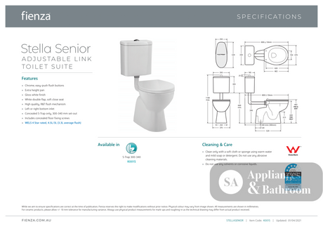 Fienza K001S Stella Senior Adjustable Link Suite - Adjustable Link Suite