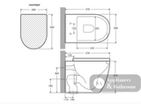 Fienza K002376-PS Koko Gloss White Wall-Faced Toilet Suite - In Wall Toilets