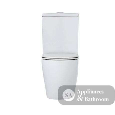 Fienza K002A Koko S-Trap 90-160mm Toilet Suite White - Chrome Buttons - Toilet Suites