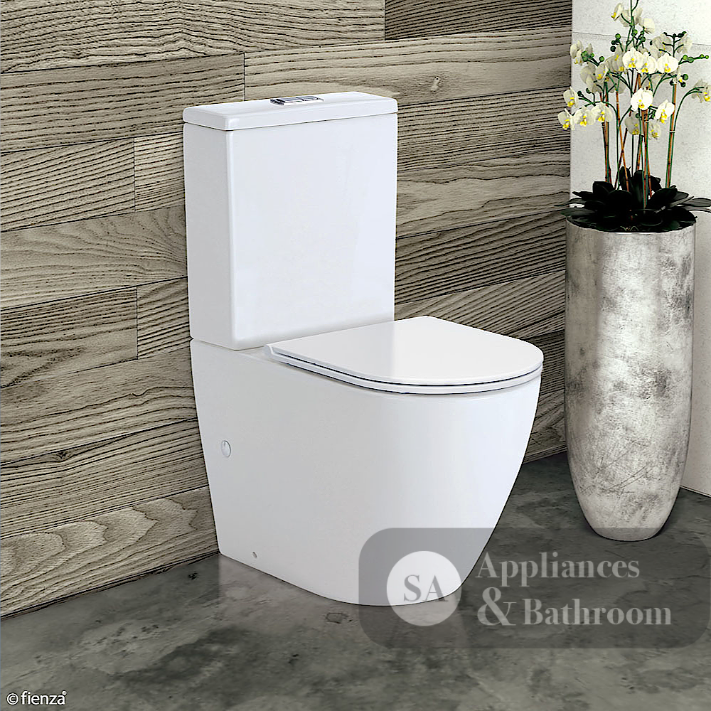 Fienza K002A Koko S-Trap 90-160mm Toilet Suite White - Chrome Buttons - Toilet Suites