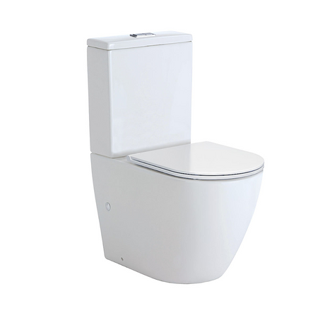 Fienza K002A Koko S-Trap 90-160mm Toilet Suite White - Chrome Buttons - Toilet Suites