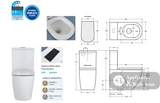 Fienza K002A Koko S-Trap 90-160mm Toilet Suite White - Chrome Buttons - Toilet Suites