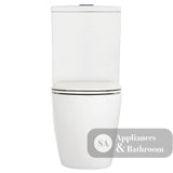 Fienza K002B-2 Koko Rimless Thin Seat S-Trap 160-230mm Back to Wall Toilet White - Chrome Buttons - Toilet Suites