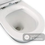 Fienza K002B-2 Koko Rimless Thin Seat S-Trap 160-230mm Back to Wall Toilet White - Chrome Buttons - Toilet Suites