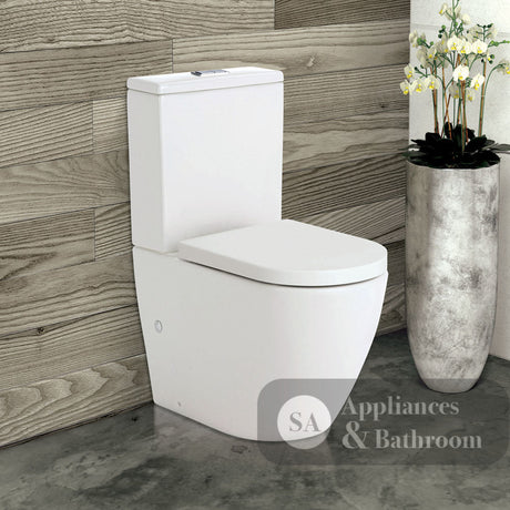 Fienza K002B Koko S-Trap 160-230mm Toilet Suite White - Chrome Buttons - Toilet Suites