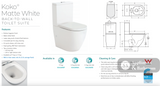 Fienza K002MWA Koko S Trap 90-160mm Toilet Suite Matte White - Toilet Suites