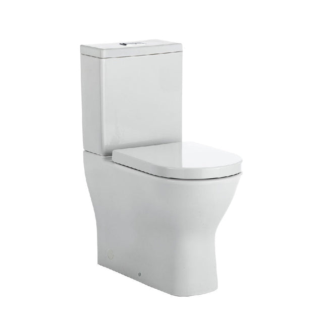 Fienza K005B Delta S-Trap 160-230mm Toilet Suite White - Chrome Buttons - Toilet Suites