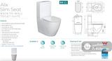 Fienza K011B-2 Alix Extended Height Slim Seat S-Trap 160-230mm Toilet Suite White - Toilet Suites
