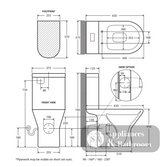 Fienza K0123A-2 Chica Close Coupled S-Trap 90-160mm Toilet White - Toilet Suites