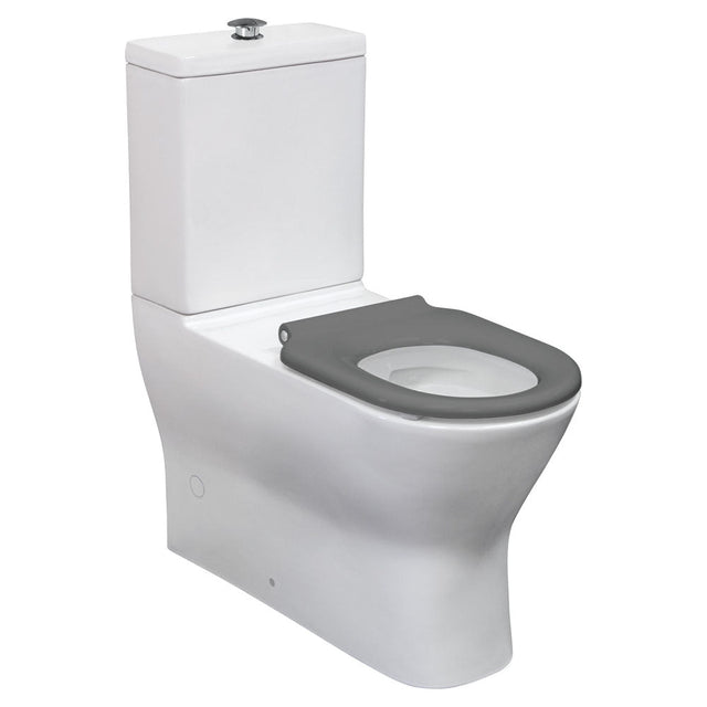 Fienza K013GA Delta Care Back to Wall Toilet Suite S Trap 90-280mm Grey Seat - Back-To-Wall Toilet