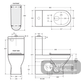 Fienza K013GA Delta Care Back to Wall Toilet Suite S Trap 90-280mm Grey Seat - Back-To-Wall Toilet