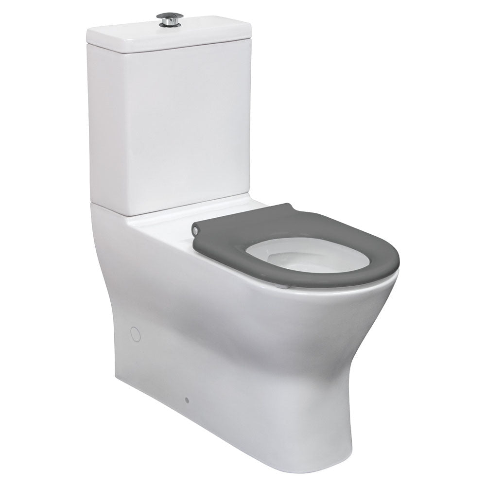 Fienza K013GP Delta Care Back to Wall Toilet Suite P Trap 180mm Grey Seat - Back-To-Wall Toilet