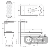 Fienza K013P Delta Care Back to Wall Toilet Suite P Trap 180mm Blue Seat - Back-To-Wall Toilet