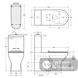 Fienza K013WP Delta Care Back to Wall Toilet Suite S Trap 90-280 White Seat Raised Buttons - Back-To-Wall Toilet