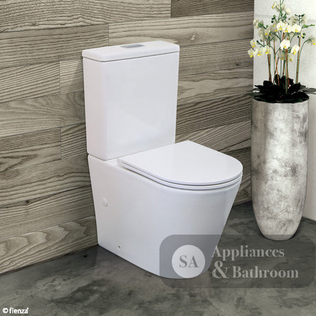 Fienza K014A-2 Isabella Slim Seat S-Trap 90-160mm Toilet Suite White - Toilet Suites