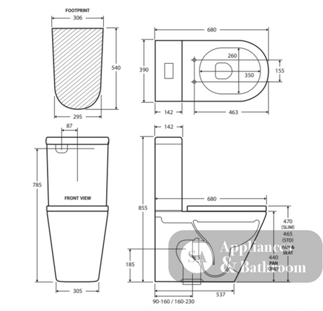 Fienza K021GEA-1 Geberit Kaya Tornado Back to Wall Toilet Suite Thick Seat S Trap 90-160 Gloss White - Toilet Suites