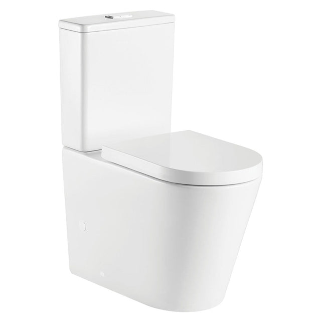 Fienza K021GEB-1 Geberit Kaya Tornado Back to Wall Toilet Suite Thick Seat S Trap 160-230 Gloss White - Toilet Suites